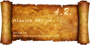 Alexics Róza névjegykártya